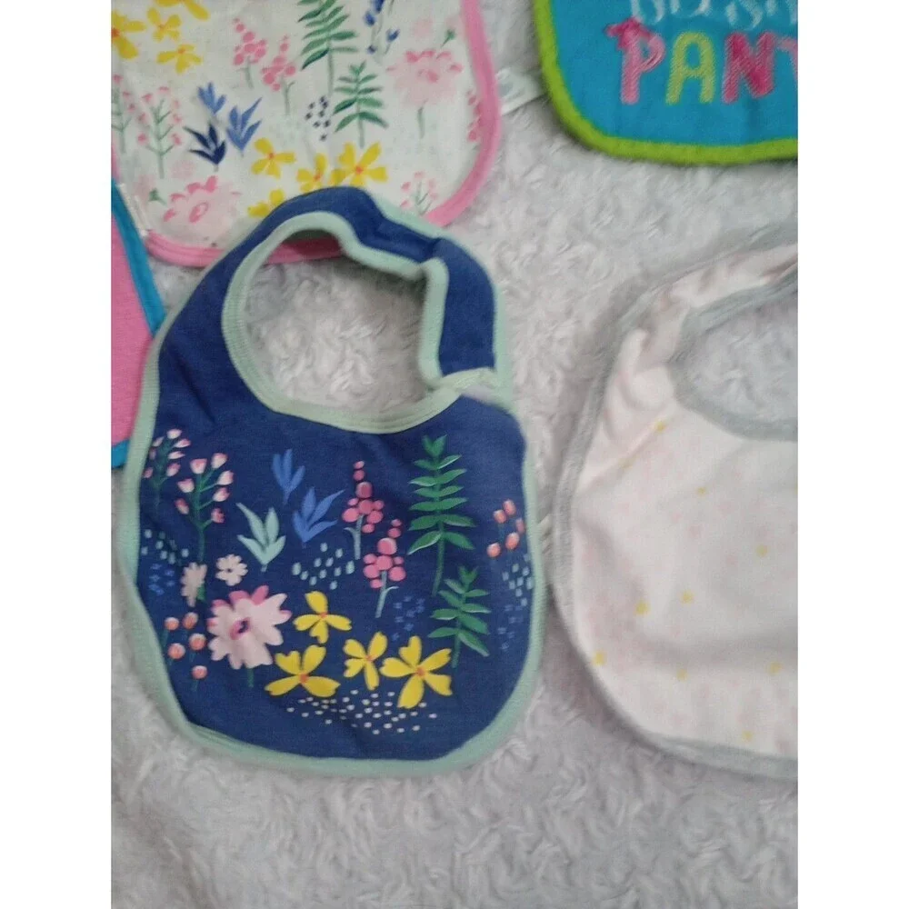 Baby Girl Infant Toddler Feeding Bibs  Lot Of  8 PCs Cloud Island -Carters